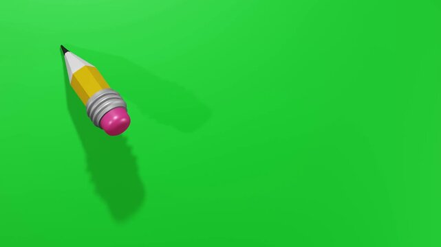 green pencil and eraser