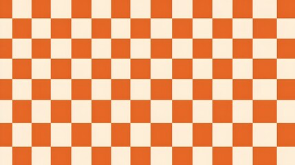Seamless high-contrast checkerboard pattern in bold orange and cream, featuring a simple, graphic, retro-style background.