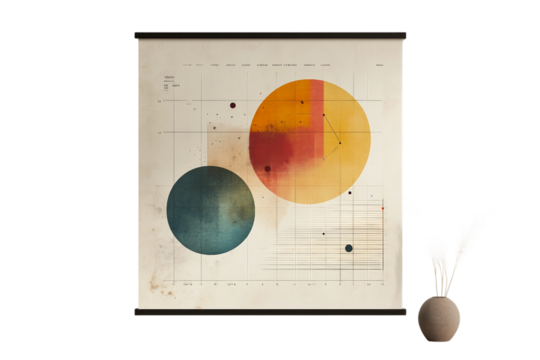 Minimalist statistic chart isolated on transparent background - Powered by Adobe