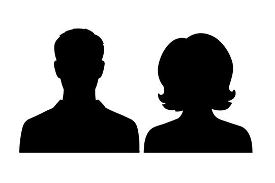 Silhouette of a man and woman isolated on transparent background