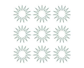 Fototapeta premium Star Shape Outline Collection Green Color Elements Creative Design Vector Illustration