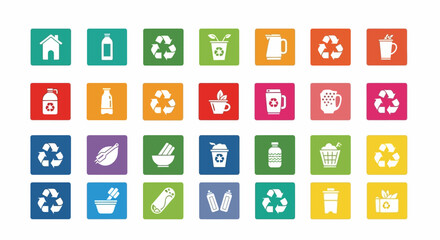 Recycling and Eco Friendly Symbols Representing Sustainable Living and Waste Reduction Efforts In A Variety Of Settings And For Different Purposes