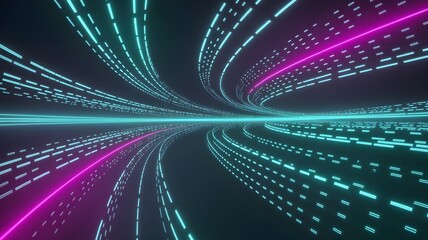 Infinite digital corridor illuminated by cascading binary code and radiant light creating holographic depth and glowing futuristic sci-fi environment