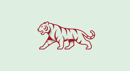 Stylized Tiger Illustration: A Bold and Striking Design.