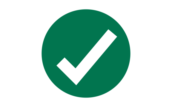 Green tick check mark icon PNG