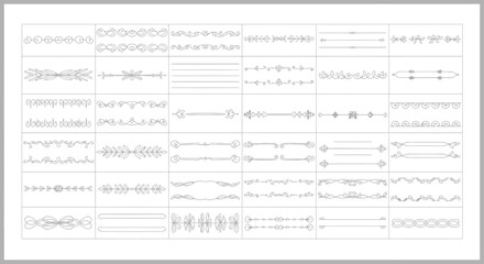 Obraz premium Collection of Decorative Elements and Line Styles for Graphic Design and Document Formatting Purposes