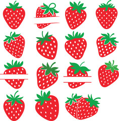 Strawberry Svg, Strawberry Clipart, Strawberry Cutting File, Fruit Svg, Cutting Files, Silhouette Files, Cricut