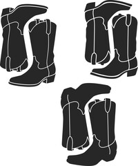 Cowboy boots Svg & PNG File Graphic, Western Vector Clipart, Illustration SVG