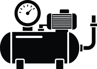 Air Compressor Icon Industrial Equipment Vector for Construction, Workshop and Pneumatic Tools