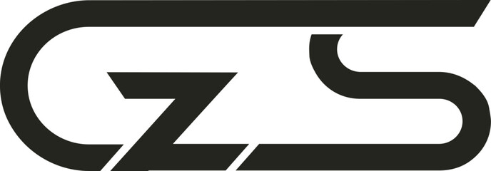 Modern GZS logo in bold, clean lines with sleek typography, sharp edges, and a dynamic icon, ideal for scalable branding in vector format.