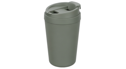 Clean Minimalist Reusable Coffee Cup with Lid Isolated Studio Shot