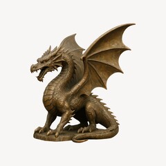 Fototapeta premium Majestic bronze dragon sculpture.