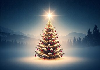 christmas tree in the night