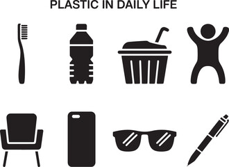 Ubiquitous Plastic Objects Demonstrating Its Widespread Use Throughout Everyday Routines