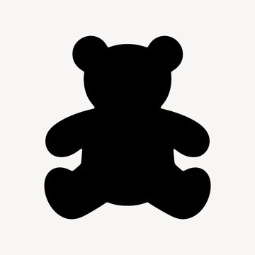 Silhouette teddy bear illustration.