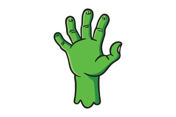Obraz premium Zombie Hand Vector Icon – Horror Halloween Design, Scary Graveyard Illustration, Spooky Undead Symbol