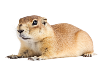 Prairie dog burrow pose isolated on transparent background