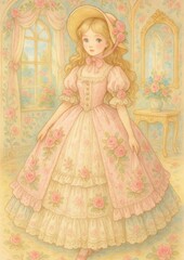 Fototapeta premium Vintage pastel floral elegance