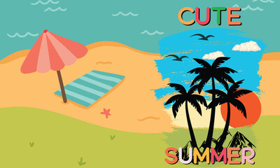 Cute summer book cover design