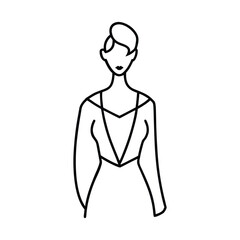 Fashion Designer Sketching Line Illustration