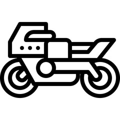 A Black Outline Icon of a Motorcycle With a Transparent Background Represents Transportation and Travel