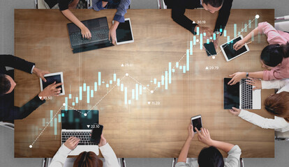 Stock market analysis with candlestick chart and price movement trend line, highlighting global financial trends, stock trading, and investment strategy insights Vouch