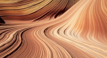 Obraz premium Ethereal Sandstone Waves: Abstract Swirls of Earth Tones in Natural Sculpture