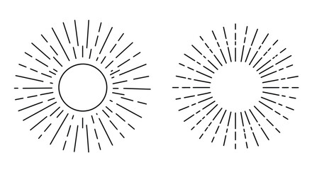 Two circular line art designs radiating outwards simple and minimalist style