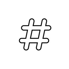 Fototapeta premium Hashtag icon line style in black for social media or digital content