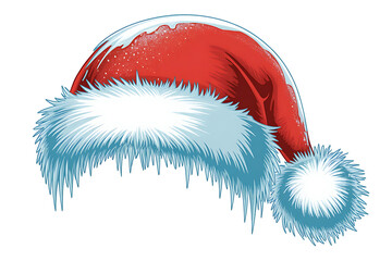 Festive red hat with white fur trim, evoking winter holidays and cheerful celebrations.
