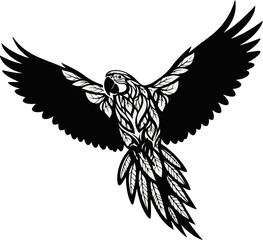Flying Parrot Silhouette Vector