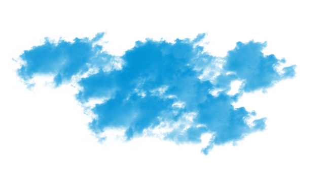 Vibrant blue abstract geometric shape on clean white background. Modern minimalist design element for presentations, websites, or overlays with ample copy space.