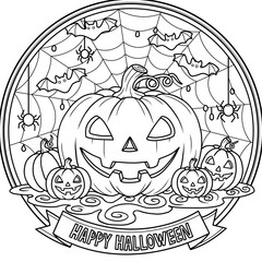 Halloween theme coloring design illustration
