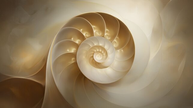 オウムガイの貝殻内部に見られる美しい黄金比の螺旋構造 | Beautiful golden ratio spiral structure found inside a nautilus shell