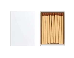 box of matches isolated and matches