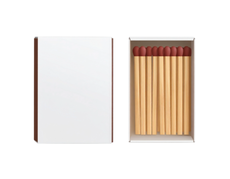 box of matches isolated on white