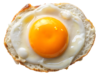 fried egg sunny side up, isolated transparent background