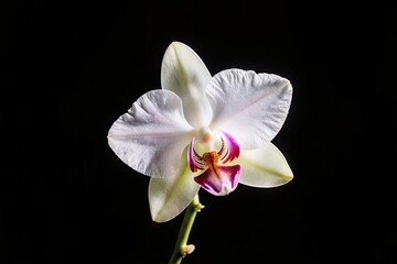 White flower with a pink center
