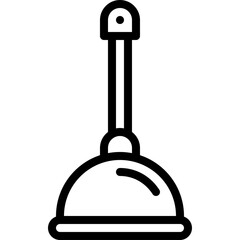 A Black Outline Plunger Icon With A Transparent Background For Cleaning Services And Plumbing Tools Isolated On A White Background Minimalist Design
