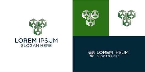 Modern corporate identity logo design with geometric arrow shapes, perfect for a tech startup or innovative company branding, conveying growth, direction, and forward thinking
