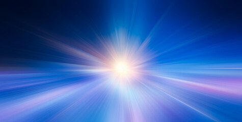 Obraz premium Speed light background .Colorful light trails with motion effect. high speed light effect on blue background.Technology velocity movemen . AI. Big Data, and business analytics represent 