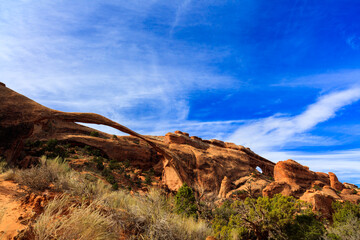 Natural beauty of the Devils Garden in Arches National Park in Utah
