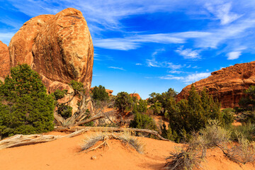 Natural beauty of the Devils Garden in Arches National Park in Utah
