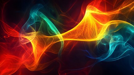 Modern dynamic gradient artwork with vibrant neon flowing colors