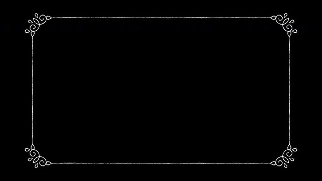 Square frame hand-drawn scribble animation. Pen marker doodle style. Sketched motion element. Loop. Embedded alpha channel