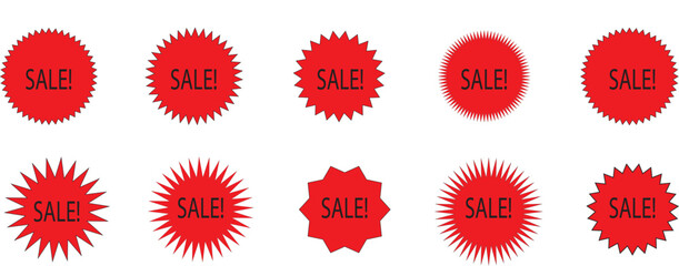  Red Sale Labels Collection for Promotions and Discounts
