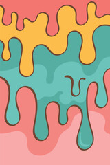 Melting Abstract Drip Art | Colorful Retro Pop Illustration