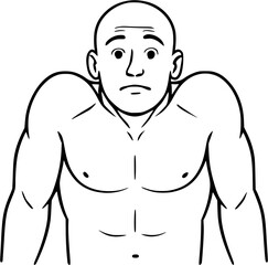 Fototapeta premium Shoulder Shrug: filled human torso illustration lifting shoulders toward ears with relaxed neck and balanced head, transparent vector for anatomy, physiotherapy, ergonomic health