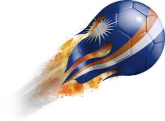 Flying Soccer Ball with Marshall Islands Flag