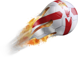 Flying Soccer Ball with Northern Ireland Flag